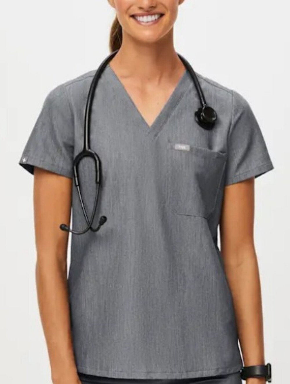 Catarina Graphite Scrub Top Sz Xs